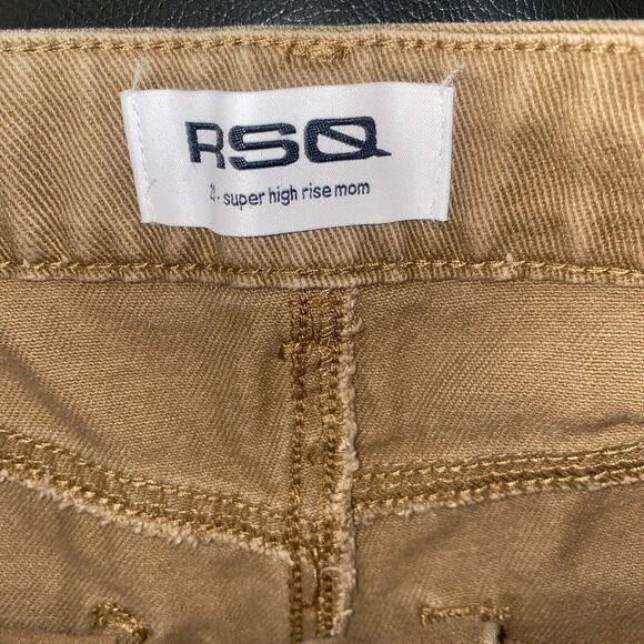 90s RSQ Super High Rise Mom Brown Jean Shorts Size 23 Cuff EUC Y2k - Picture 5 of 6